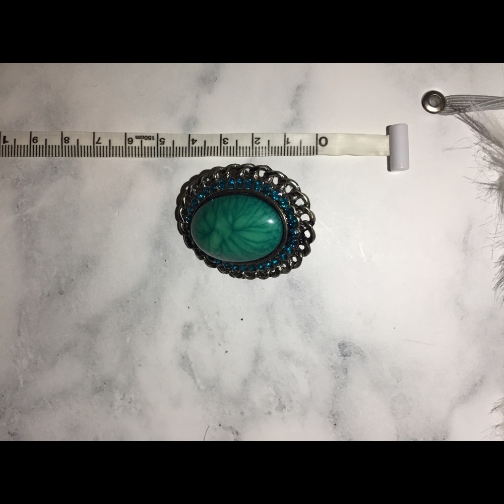 Adjustable Large Stone Ring - image 2